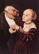 CRANACH, Lucas the Elder Old Man and Young Woman hgsw oil painting picture wholesale
